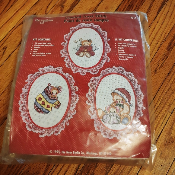 NWT Vintage 90's Lot of 2 embroidery Christmas kits - Picture 3 of 4